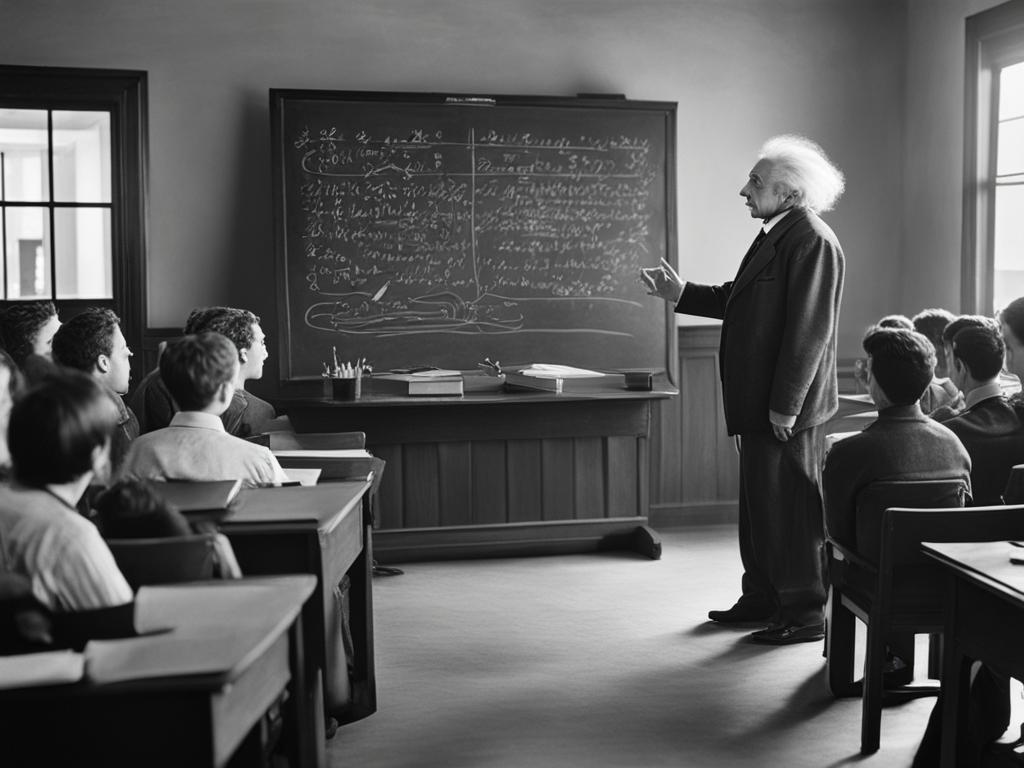 Einstein impartiendo conocimiento