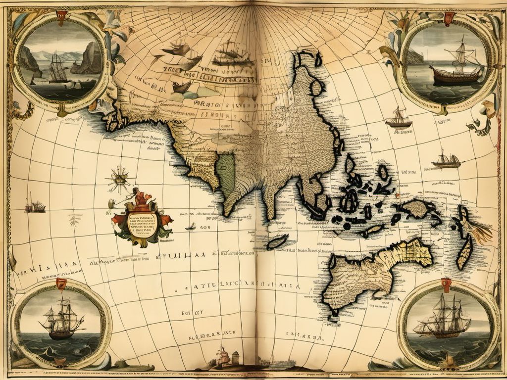 Antiguo mapa separando Tasmania de Australia