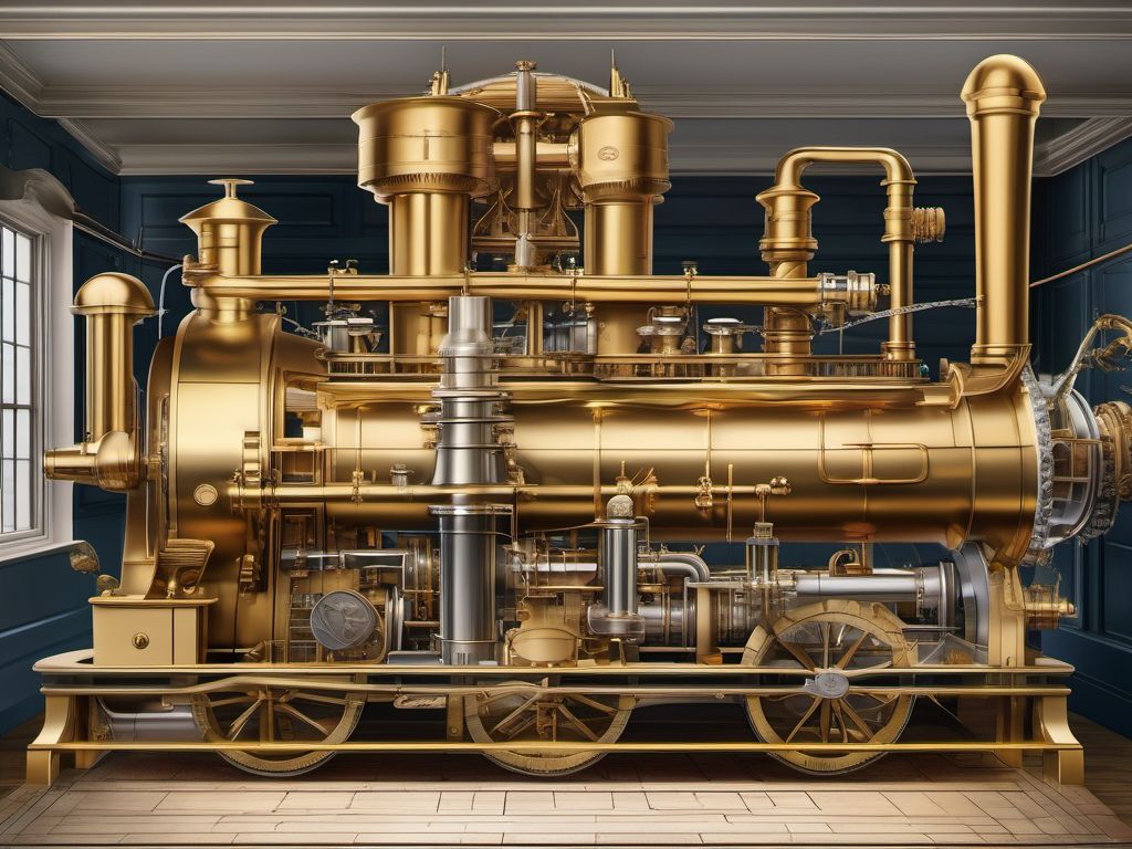 Diagrama esquemático del motor a vapor de Thomas Newcomen