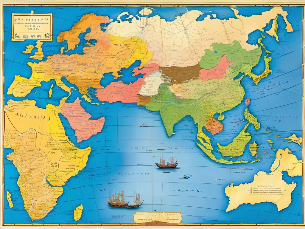 Mapa de las expediciones de Zheng He